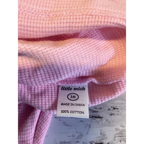 LITTLE MISH 2pc Gold printed design Love Pink Pullover & Pant Set Size- 3M - Picture 5 of 5
